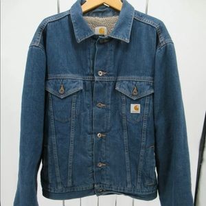Carhartt denim jacket sherpa lined Large